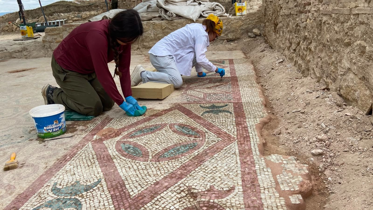 Bakan Ersoy duyurdu: Pompeiopolis'te Roma dönemine ait 105 metrekarelik mozaikler ortaya çıkarıldı