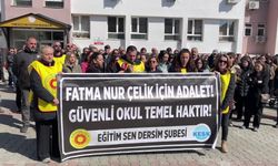 Eğitim Sen Tunceli Şubesi, öğretmen Fatma Nur Çelik'in hayatını kaybettiği bıçaklı saldırıyı protesto etti