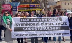 Gaziantep'te Kadın Platformu, tacize uğrayan kadın ve avukatına yapılan şikâyete karşı basın açıklaması yaptı