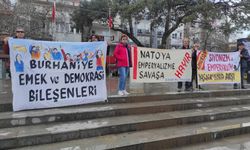 Burhaniye'de 'NATO'ya hayır' eylemi: 'NATO bir ittifak değil, açık bir savaş örgütüdür'
