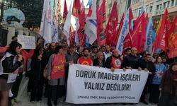 Doruk Madencilik işçilerine Kadıköy'den destek: Açlıkla sınanan madenciler, diğer direnişteki işçiler gibi mücadele edecek, kazanacak!