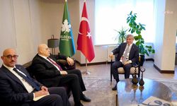 Gelecek Partisi Genel Başkanı Davutoğlu, Filistin'in Ankara Büyükelçisi'ni kabul etti