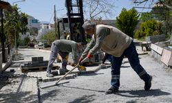 Kuşadası Kadınlar Denizi Mahallesi'nde turizm sezonu öncesi yenileme çalışması