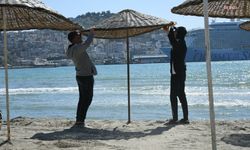 Kuşadası plajlarında sezon hazırlığı başladı