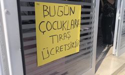 Osmaniyeli berber 23 Nisan Ulusal Egemenlik ve Çocuk Bayramı dolayısıyla çocukları ücretsiz tıraş ediyor
