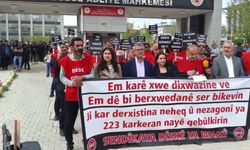 Van'da işten çıkarılan işçilerin eylemi 289'uncu gününde devam etti: Adalet Saraylarının önünde adalet arıyoruz