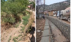BUSKİ ekiplerinden Gürsu'da dere ıslahı ve kanalizasyon hattı çalışması