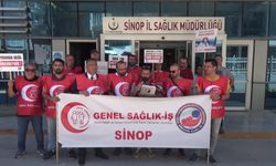 Genel Sağlık-İş Sendikası üyeleri Sinop'ta açıklama yaptı: Ücret adaletsizlikleri giderilsin