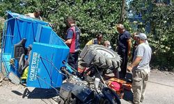 Zonguldak'ta 'pat pat' devrildi: 2 yaralı