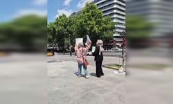 Kızılay meydanında NATO Zirvesi'ni protesto eden iki kadın gözaltına alındı