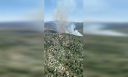 Akseki'de orman yangınına havadan ve karadan müdahale sürüyor