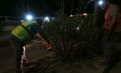 Bodrum Belediyesi ekiplerinden gece mesaisi