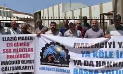 Elazığ'ın Maden İlçesi'nde aylardır maaşlarını alamayan işçiler eylemde