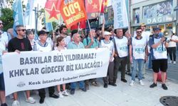 KESK'ten İstanbul'da 'KHK' protestosu: Mahkemelere yapılan siyasi müdahalelerden vazgeçin ve bekletilen dosyaları derhal sonuçlandırın