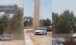 Mardin Organize Sanayi Bölgesi'nde meydana gelen 'hortum' ilginç görüntü oluşturdu