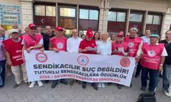 DİSK Devrimci Emekliler Sendikası Samsun Şubesi, Çakır ve Aksu'nun tutuklanmasını protesto etti