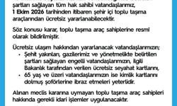Lüleburgaz'da toplu taşıma '1 Ekim'den itibaren' bazı gruplara 'ücretsiz' olacak
