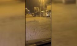 Sinop Saraydüzü'nde ilçe merkezine inen ayı cep telefonu kamerasında