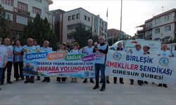 Emeklilerin Ankara yürüyüşü Amasya'ya ulaştı