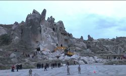 Göreme'de çöken peribacasında arama kurtarma çalışmaları tamamlandı