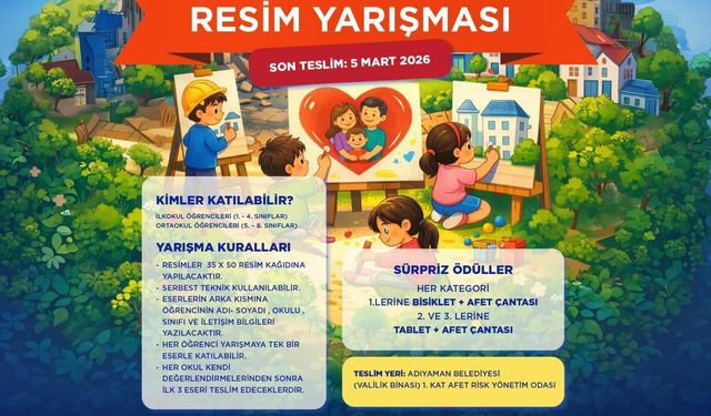 Adıyaman Belediyesi'nden 'Deprem Haftası'na özel ödüllü resim yarışması