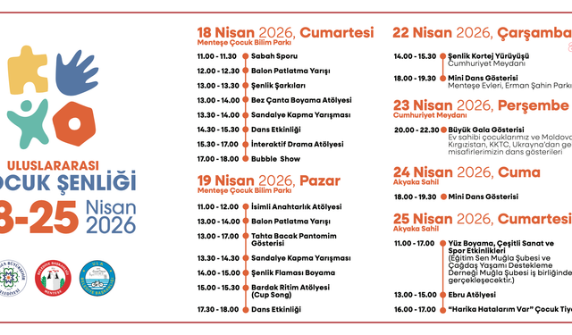 Dünya çocukları, 23 Nisan Ulusal Egemenlik ve Çocuk Bayramı için Menteşe'de