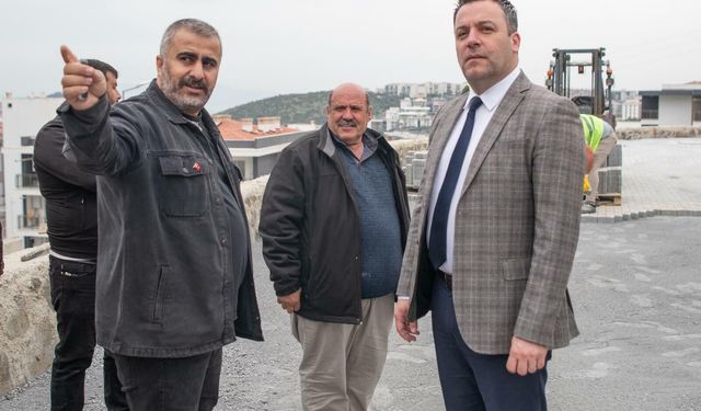Kuşadası Belediyesi Başkan Vekili Demirtaş, Değirmendere'de yol çalışmalarını inceledi