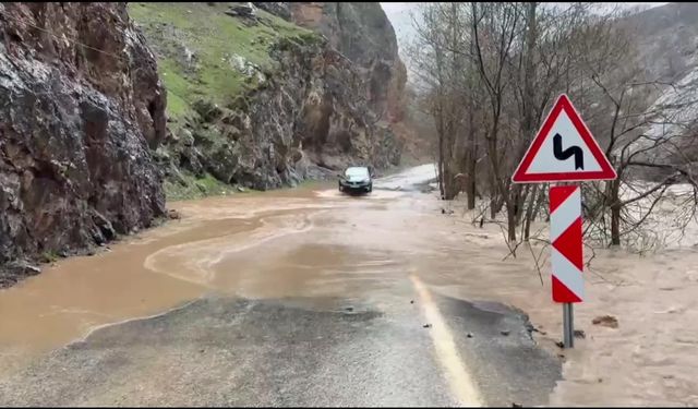 Sağanak yağmur nedeniyle Munzur Suyu taştı