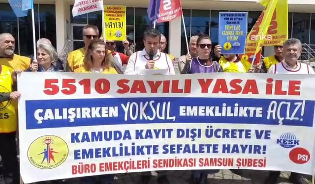 BES Samsun Şubesi, SGK önünde eylem yaptı