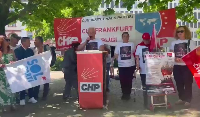 Frankfurt'ta CHP Kurultayı'nın iptal kararı protesto edildi