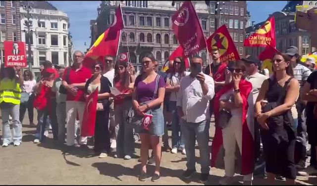 Hollanda'da CHP Kurultayı'nın iptaline karşı protesto