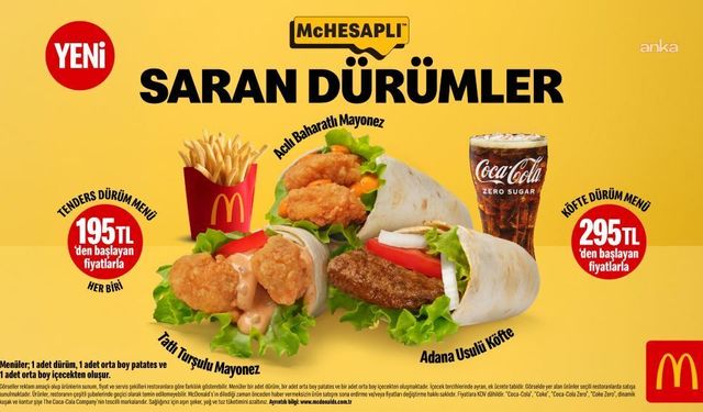 McDonald's Türkiye'den üç yeni McHesaplı dürüm