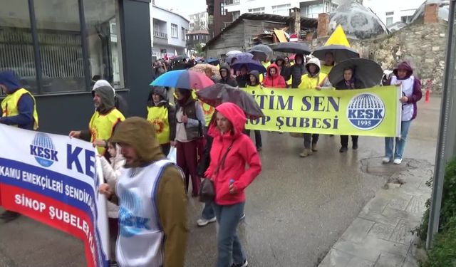 Sinop'ta 1 Mayıs Emek ve Dayanışma Günü kutlaması: Emeğin onurunu savunmak, adaletsizliğe karşı ses yükseltmek için toplandık