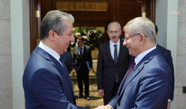 Ahmet Davutoğlu, IKBY Başbakanı Mesrur Barzani ile görüştü