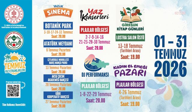 Giresun Belediyesi'nden dolu dolu yaz programı