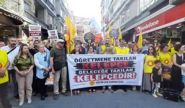 Samsun'da eğitimcilerden Ankara'da öğretmenlere polis müdahalesine tepki