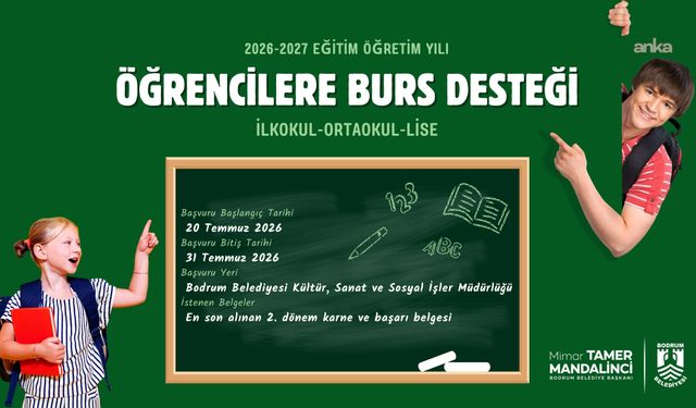 Bodrum Belediyesi'nden ilkokul, ortaokul ve lise öğrencilerine burs desteği
