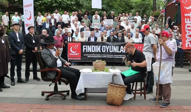 Saadet Partisi'nden 'Fındık Oyunları' eylemi... 'Taban fiyat 400 TL olmalı'