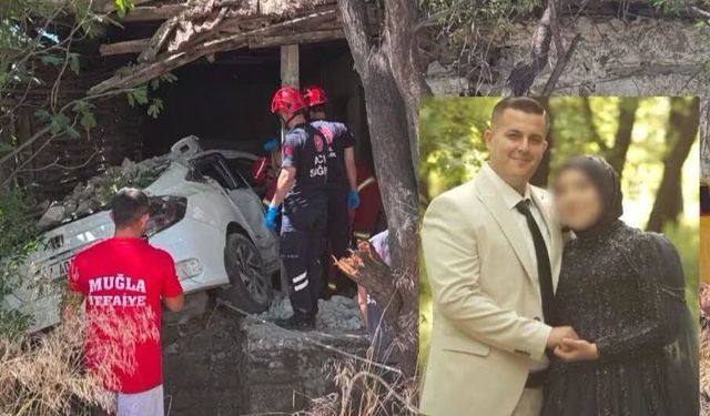 Seydikemer'de otomobil bağ evine çarptı: Nişanlı çiftten biri yaşamını yitirdi