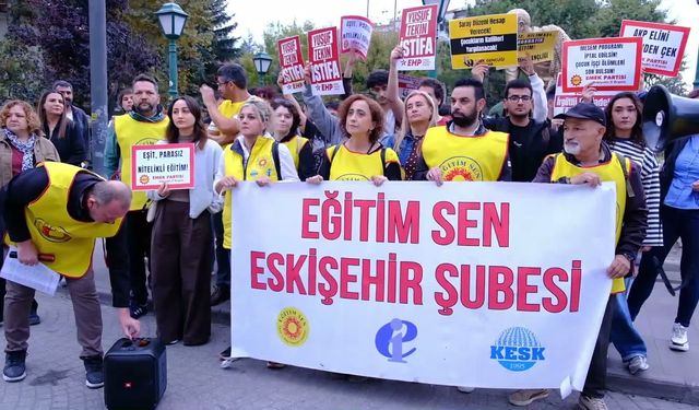 Eğitim Sen Eskişehir'de alanlara indi: Okulların can güvenliğini sağlayın
