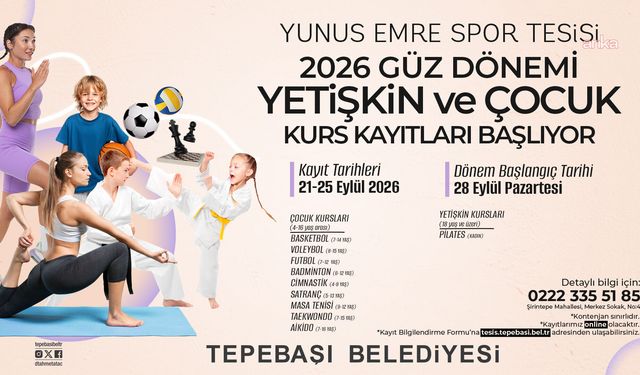 Tepebaşı Belediyesi Yunus Emre Spor Tesisi'nde yeni dönem kayıtları başlıyor