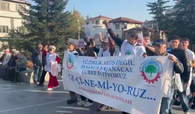 Bozüyük'te emekliler yoksulluğa karşı yürüdü