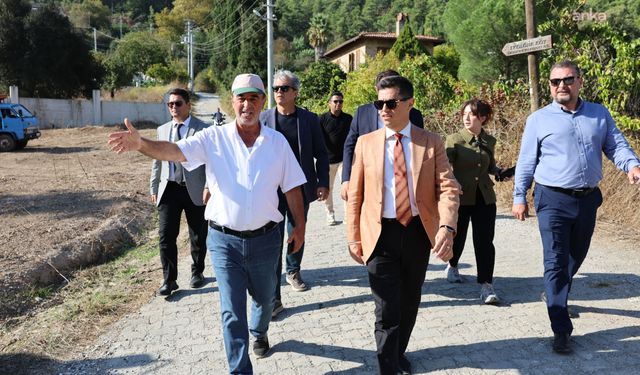 Marmaris Belediye Başkanı Ünlü, Çetibeli'de yol çalışmalarını inceledi