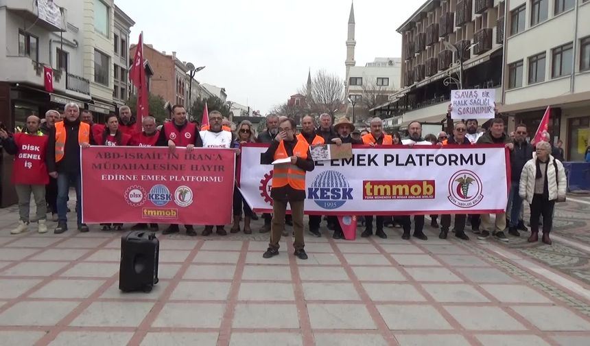 ABD ve İsrail'in, İran'a saldırıları Edirne'de protesto edildi