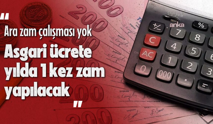 Asgari ücrette ara zam çalışması yok, yılda 1 kez zam yapılacak