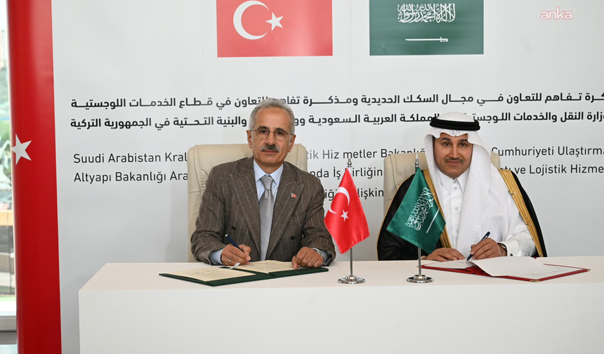 Türkiye ile Suudi Arabistan arasında ulaştırma ve demiryolu alanında iki mutabakat zaptı imzalandı
