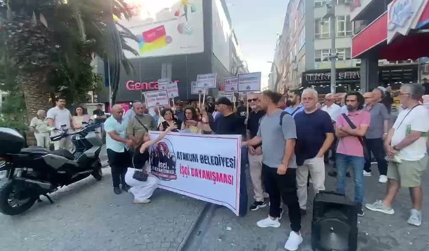 Atakum Belediyesi işçileri, ödenmeyen ücretleri nedeniyle Genel-İş Sendikası'nı protesto etti