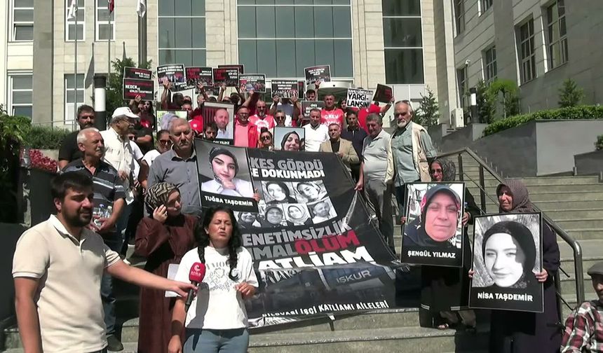 'Dilovası İşçi Katliamı Aileleri' Gebze Adliyesi önünde açıklama yaptı: 'Bizi oyalamayın. Tüm sorumluları dosyaya dahil edin'