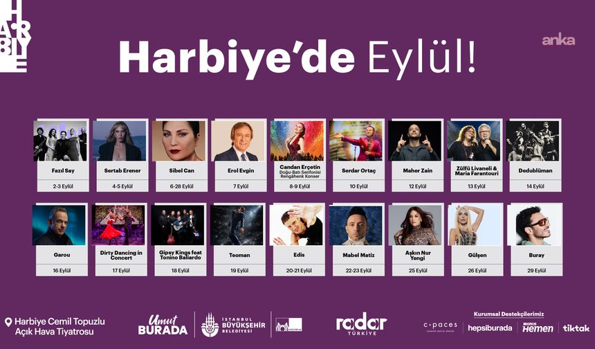 Harbiye Açık Hava, eylülde de müzikseverleri buluşturuyor