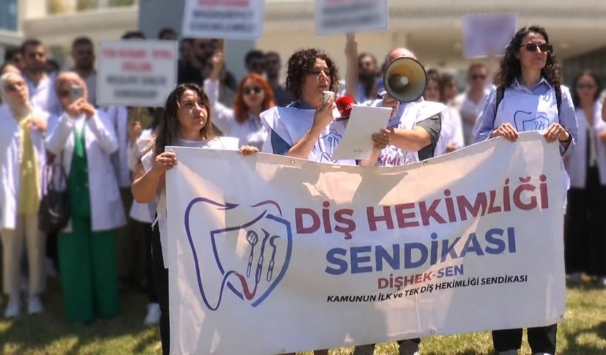 Diş hekimlerinden Bakanlık önünde hak çağrısı!